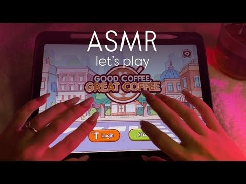 ASMR let’s play good coffee great coffee on ipad | relaxing tapping, whispering, close up, lo-fi
