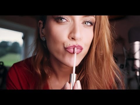 ASMR | Gina Carla 💄 Up-Close Applying Lipgloss & Lipstick 💋 (Mouth Sounds, Personal Attention)