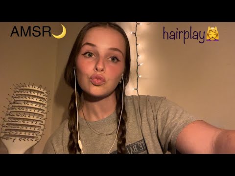 Asmr💆‍♀️ hairplay (brushing, scratching, braiding)🪮✨