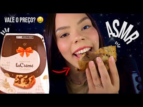 MUKBANG ASMR 🎄 PANETONE LA CREME CACAU SHOW (Sons de Mastigação)
