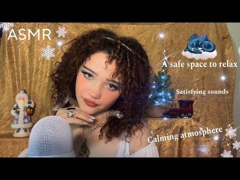 ASMR a safe space to fall asleep & dream💭(energy rain,tingly mouth sounds,random questions&rambles)