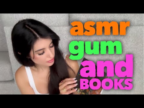 asmr gum & books (whispered, page turning)😌✨