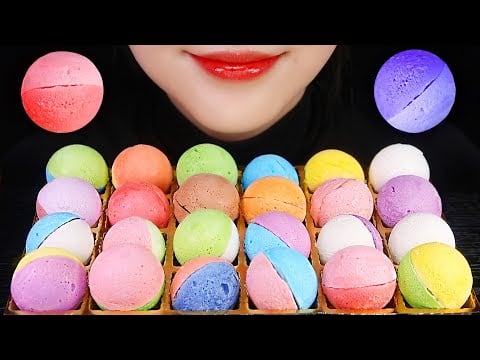EDIBLE BATH BOMBS EDIBLE BATH BOMB MUKBANG WEIRD FOOD ASMR