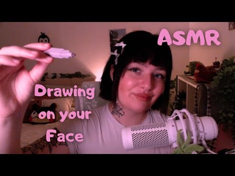ASMR Drawing on your Face + Tongue Clicking | No Talking