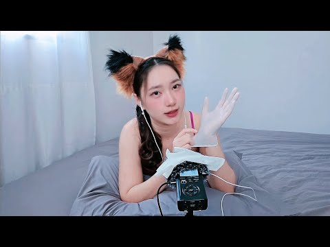 ASMR Latex Gloves Mic Scratching Soft Sounds ☁️🧤