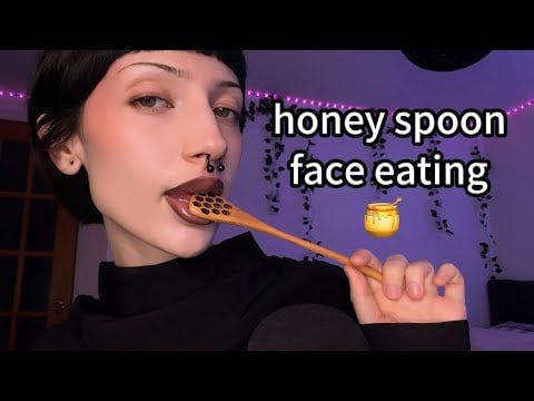 Eating your Face with Honey Spoon 🍯 ASMR (no talking)
