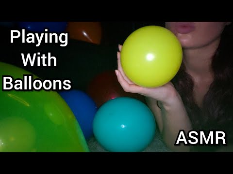 ASMR Playing with Balloons, Blowing Up, Kisses, Popping with Teeth, Nails, and Feet