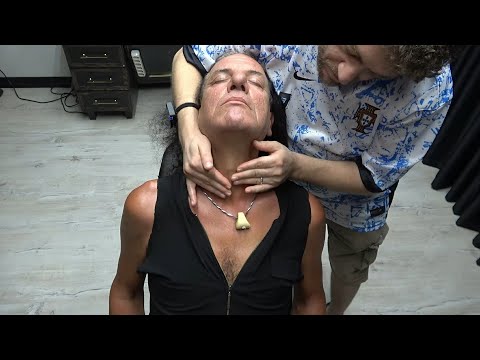 BEST BARBER INSANE THROAT & HEAD MASSAGE 💈 HAIR CRACKS 💈 ASMR Face,Ear,Back,Arm,Palm,Chest Massage