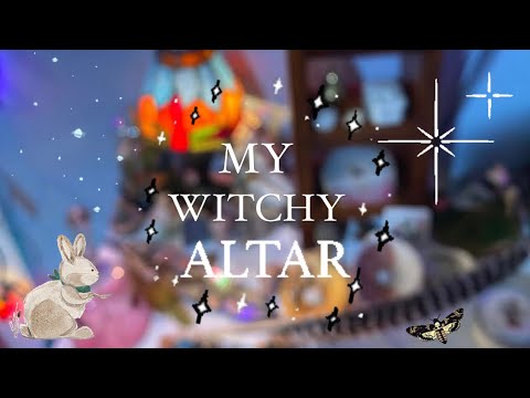 Witchy Altar Tour 🌙🐇 Crystals• Tarot • crafts ~ asmr