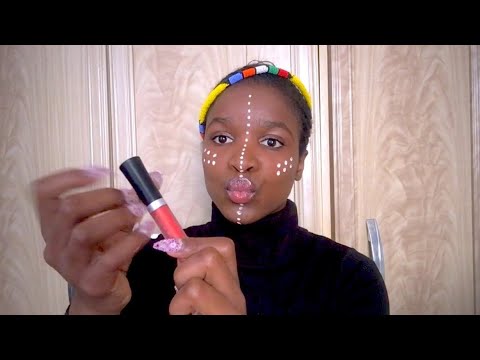 ASMR Lipgloss application + blowing kisses + nail tapping [Clan names: Iziduko]💄💋💅