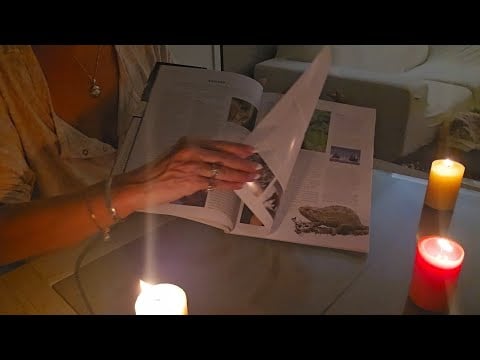Asmr🕯Cosy Candlelight Magazine Squeezing & Page Turning Glossy Pages. Whispered