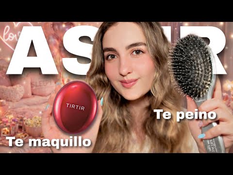 ASMR Para DORMIR Te MAQUILLO EN UNA PIJAMADA 💤😴🛌