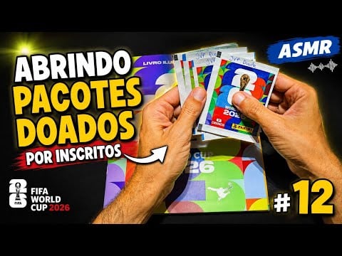 ASMR ABRINDO PACOTES E COLANDO FIGURINHAS ÁLBUM DA COPA 2026