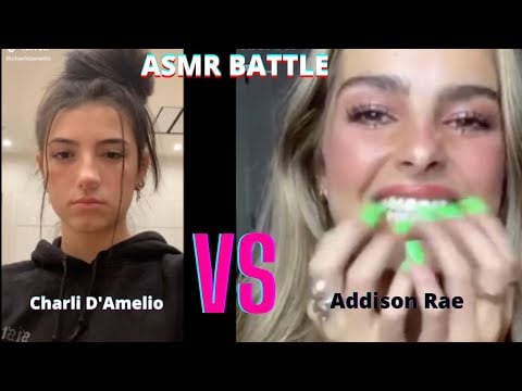 ASMR Battle-Addison Rae VS Charlie D'Amelio (Tapping, Eating)