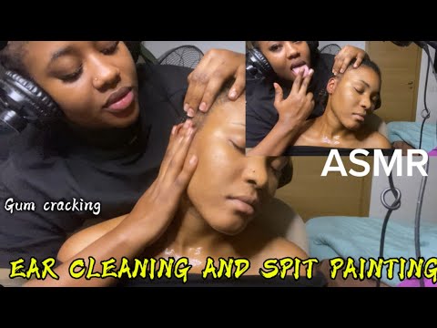 ASMR💫EAR CLEANING AND SPIT PAINTING 