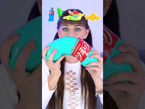 ASMR Blue Gummy Cola, Jelly, Sour Candy #shorts