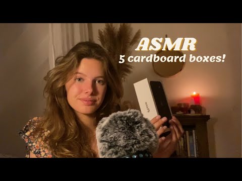 ASMR fast tapping on cardboard boxes (tapping, scratching, apple boxes)