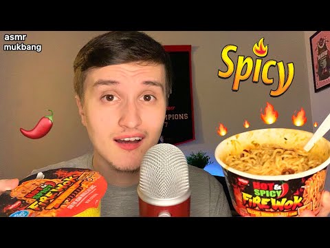 ASMR | Yummy SPICY Ramen Noodles Mukbang 🍲🔥 (relaxing eating sounds)