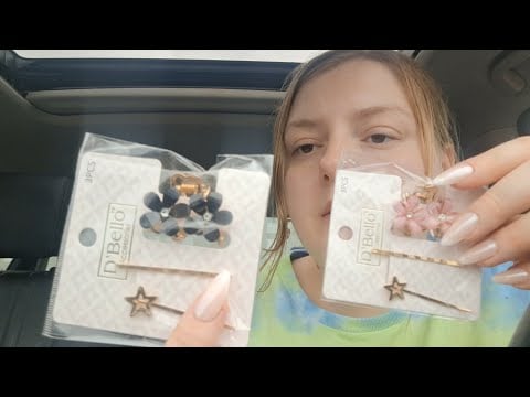ASMR- $1 Accessories Haul- Jewelry, Hair Stuff only $1!! With Lofi Rambling and Try On