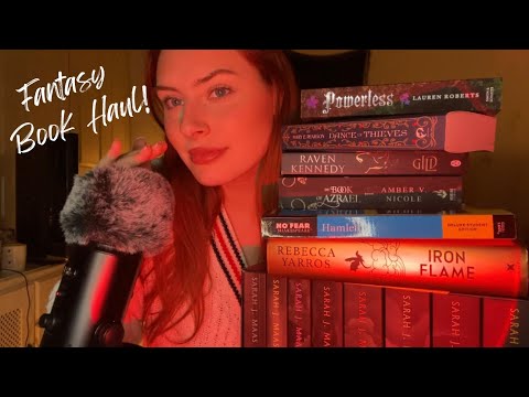 ASMR Fantasy Book Haul 📚🧚 Up Close Whispers, Book Tapping, Scratching and Tracing