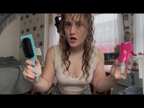 NEW curly hair routine ASMR wash day (trying to be like other curly girls… fail?)