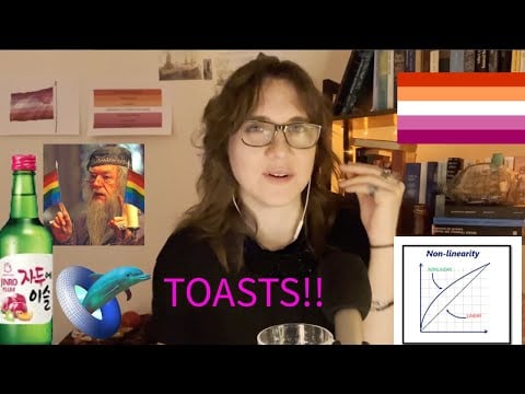 Being lesbian, Drinking and toasting to random things (ASMR with music) 🏳️‍🌈