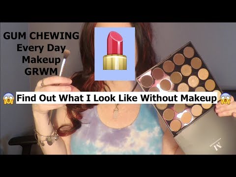 ASMR Gum Chewing Applying My Everyday Makeup. GRWM. Morphe Palette. Whispered