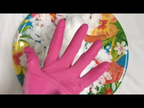 RUBBER GLOVES✧*♡ playing with SNOW✧*♡ and oil [[ASMR]]