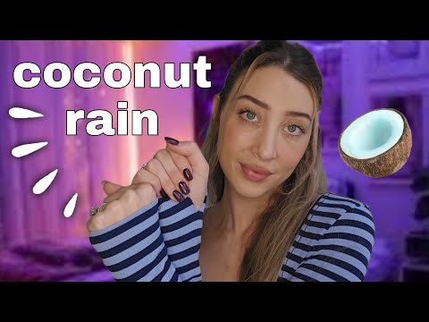 ASMR COCONUT RAIN 🥥💦 (mouth sounds and fast hand sounds)