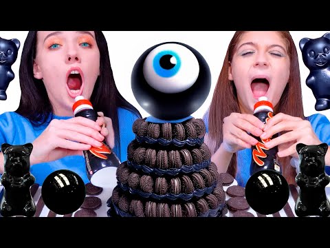 ASMR Eating Only Black Food Challenge 🖤🍴🍳🏴! Best Compilation