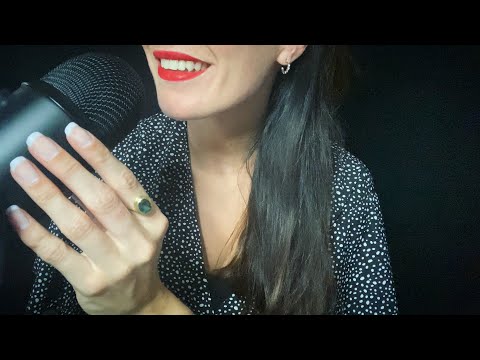 ASMR - Dutch Trigger Words - Nail Tapping and Mic Brushing - Whispered