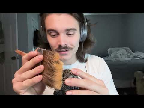 [ASMR] Brushing Your Ears and Face For Stress Relief and Sleep