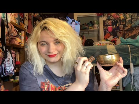 🌻 Lofi ASMR: Singing bowl & softspoken rambling 💚