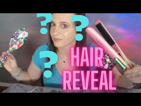 ASMR Hair Reveal & Straightening | Gum Chewing Whispered GRWM