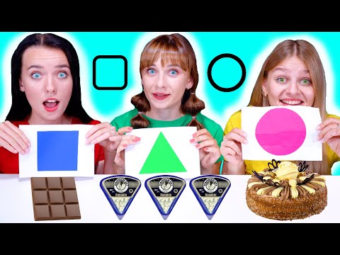 ASMR GEOMETRIC SHAPES Food Challenge! | Food Race By LiLiBu