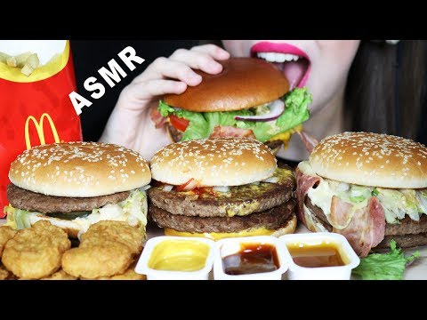 ASMR MCDONALD’S BIG MAC, CHICKEN NUGGETS, FRIES, APPLE PIE  (EATING SOUNDS) No Talking MUKBANG