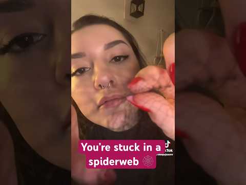You’re stuck in a spiderweb 🕸️ #asmrshorts #asmrspiderweb #asmrviralshortvideo #asmrsleep