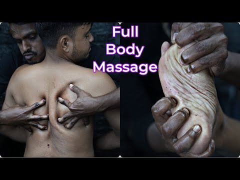 Wonderful Full Body Massage By Strong Wrist Barber | Back Body Massage And Foot Massage ASMR
