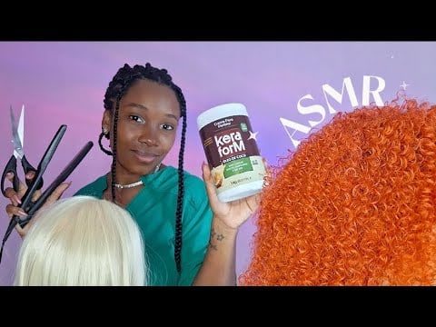 ASMR / FAZENDO CHAPINHA E FINALIZANDO SEUS CACHOS ✨️( ROLEPLAY +1HORA com SUSSURROS relaxantes) 💤