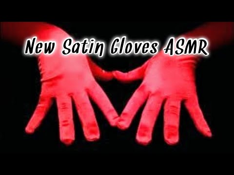 Red Satin Gloves ASMR 🧤 Hand & Finger Movements❤️ Soft Speaking 🤫 Black Background