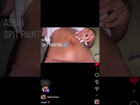 ASMR Spit Painting My Belly #asmr #asmrsounds #pregnant