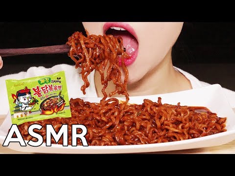 ASMR BLACK BEAN FIRE NOODLE 짜장불닭볶음면 리얼사운드 먹방