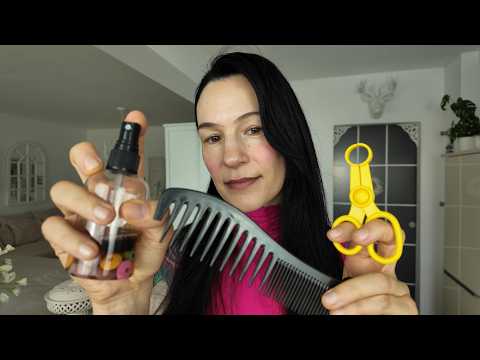 spray cut comb asmr