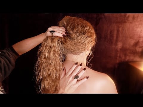 ASMR Hair Session for Sleep 💤 Combing with Neck and Back Tracing