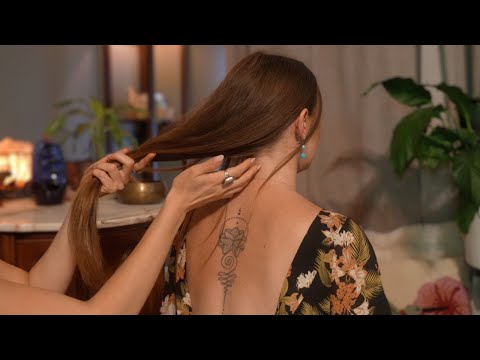 ASMR ✨ Soft & Sleepy Hair Play, Back Tracing & Massage for Deep Relaxation (No Talking, Real Person)