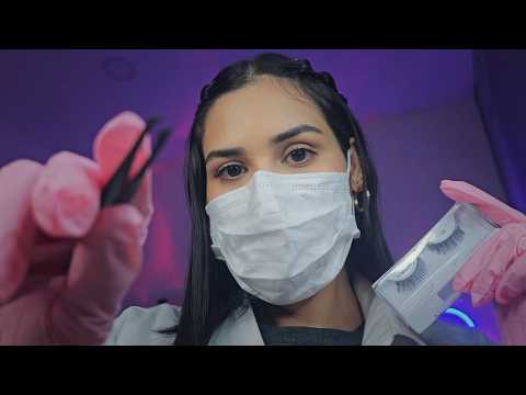 ASMR MANUTENÇÃO no seus CÍLIOS | Visual Triggers e Fala Suave