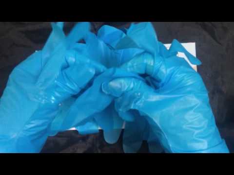 Disposable gloves👏 Dr.Senst in blue🔹⏫ LAYER⏫ from the box  [[ASMR]]