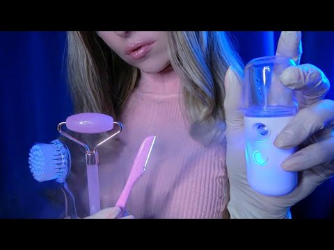 ASMR Face Treatment, Massage, Cleansing, Exam, Touching, Whispering, Brushing, Sleep