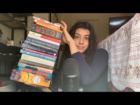 ASMR Book Haul 📚🍀🍄(whisper, tapping, SO MANY BOOKS)