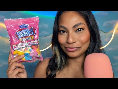 ASMR Chewing Dubble Bubble Cotton Candy Flavor Bubblegum , Super Tingly Sounds
